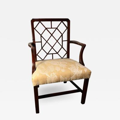 George III Mahogany Lattice Back Armchair