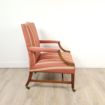 George III Mahogany Library Chair England circa 1800