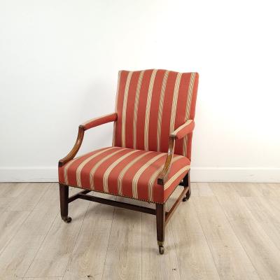 George III Mahogany Library Chair England circa 1800