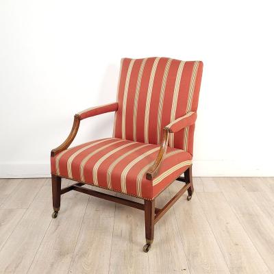 George III Mahogany Library Chair England circa 1800