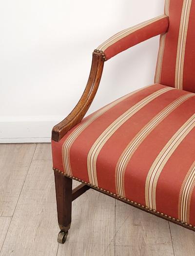 George III Mahogany Library Chair England circa 1800