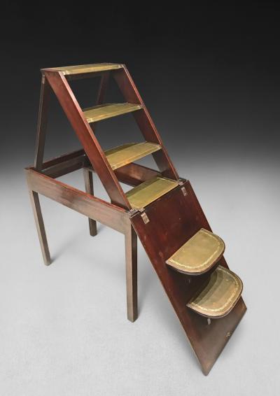 George III Mahogany Metamorphic Library Steps Table