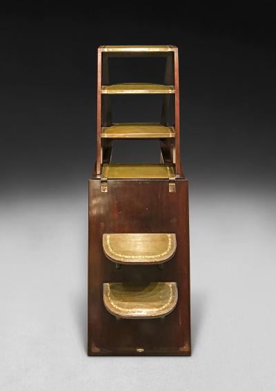 George III Mahogany Metamorphic Library Steps Table