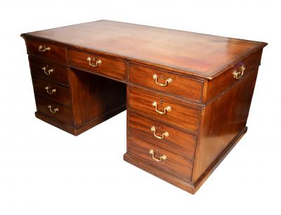 George III Mahogany Partners Desk