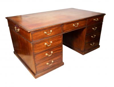 George III Mahogany Partners Desk