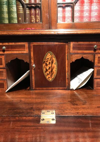 George III Mahogany Secretaire Bookcase