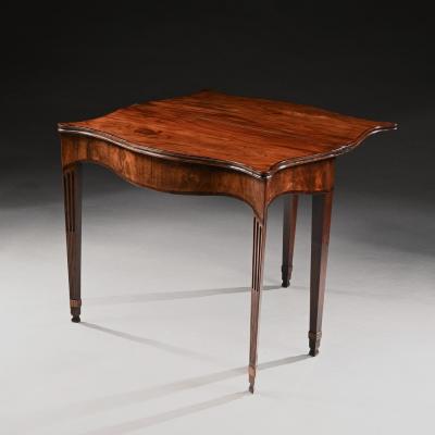 George III Mahogany Serpentine Tea Table