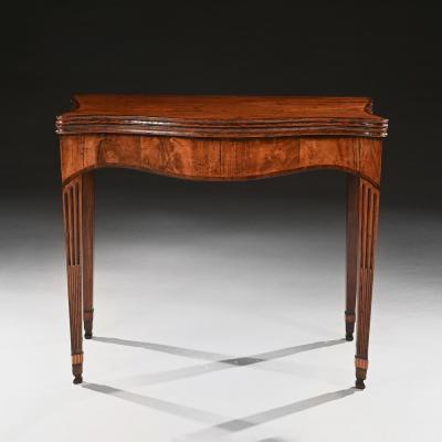 George III Mahogany Serpentine Tea Table