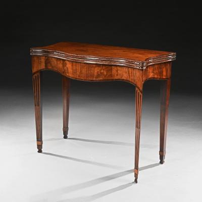 George III Mahogany Serpentine Tea Table