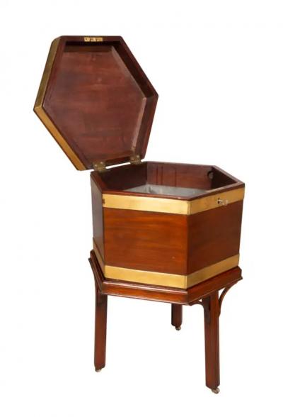 George III Mahogany and Brass Bound Cellarette
