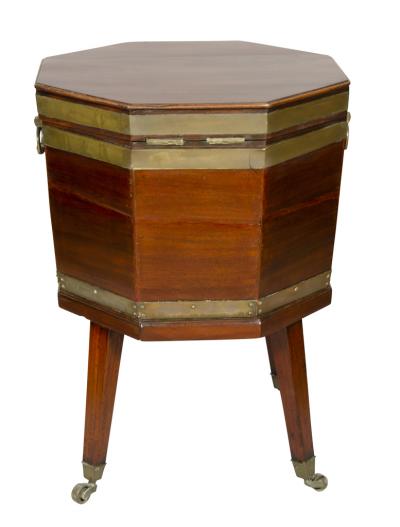 George III Mahogany and Brass Bound Cellerete