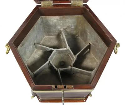 George III Mahogany and Brass Mounted Celleret