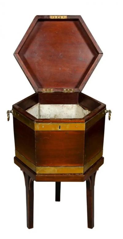 George III Mahogany and Brass Wine Cooler