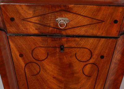 George III Mahogany and Ebony Inlaid Cutlery Urn