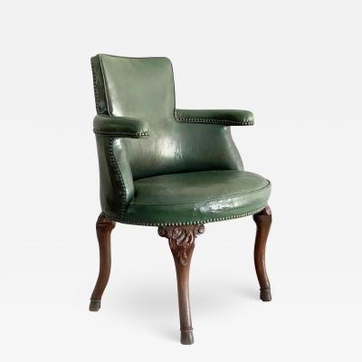 George III Mahogany and Leather Armchair