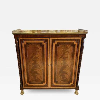 George III Mahogany and Satinwood Book Cabinet