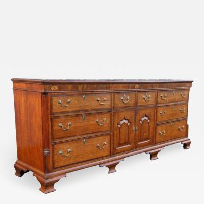 George III Oak and Mahogany Dresser or Sideboard