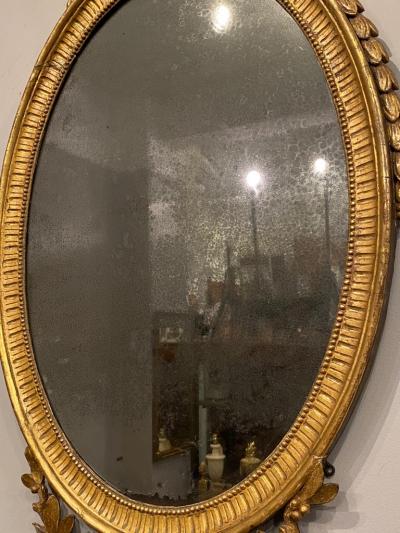 George III Oval Giltwood Mirror 18th Century