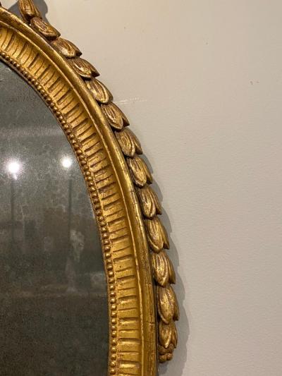 George III Oval Giltwood Mirror 18th Century