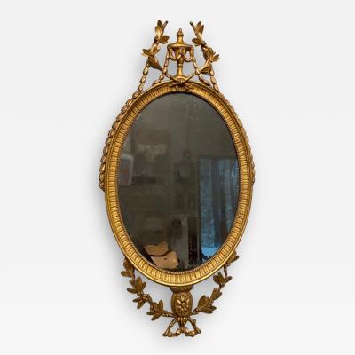George III Oval Giltwood Mirror 18th Century