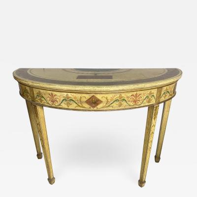 George III Painted Demilune Console Table