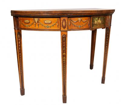 George III Painted Satinwood Games Table