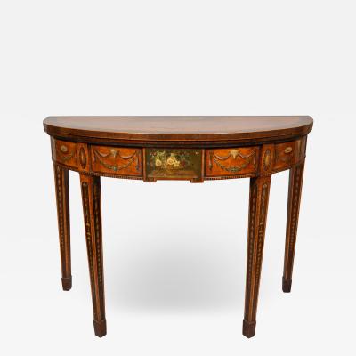 George III Painted Satinwood Games Table