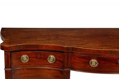 George III Period Inlaid Mahogany Serpentine Sideboard English ca 1790