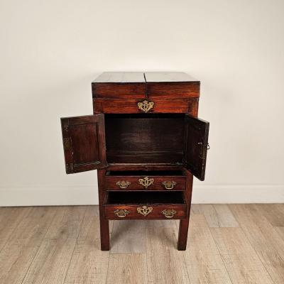 George III Period Mahogany Mens Dressing Cabinet Now a Bar England circa 1790