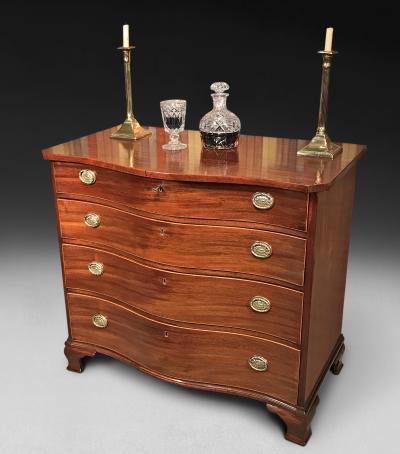George III Period Mahogany Serpentine Fronted Chest