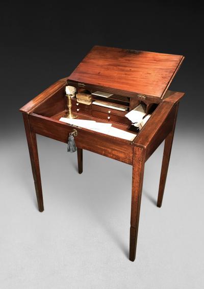 George III Period Mahogany Tally Desk