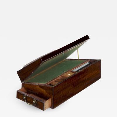 George III Period Mahogany Traveling Writing Slope England c 1790