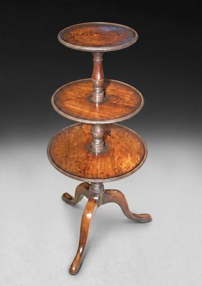 George III Period Mahogany three tier Dumb Waiter