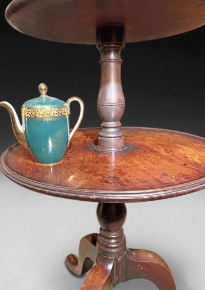 George III Period Mahogany three tier Dumb Waiter
