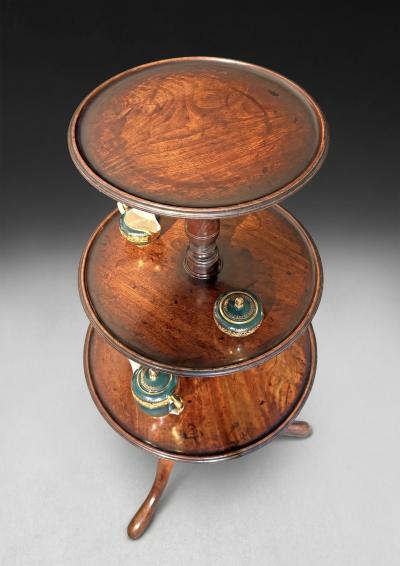 George III Period Mahogany three tier Dumb Waiter