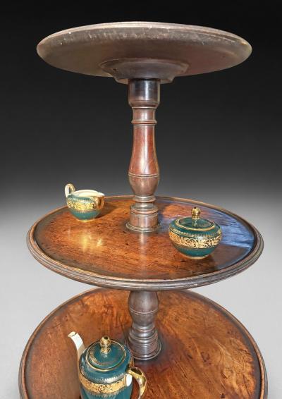 George III Period Mahogany three tier Dumb Waiter