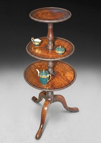 George III Period Mahogany three tier Dumb Waiter