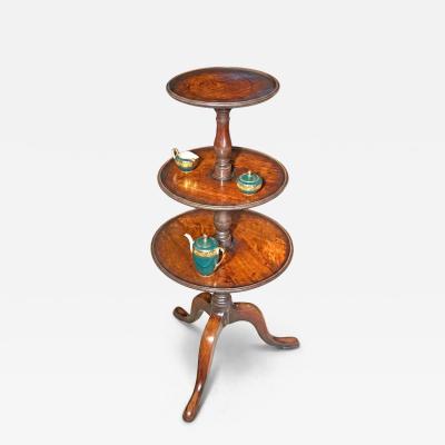 George III Period Mahogany three tier Dumb Waiter
