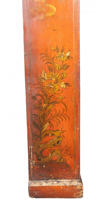 George III Red Japanned Tall Case Clock
