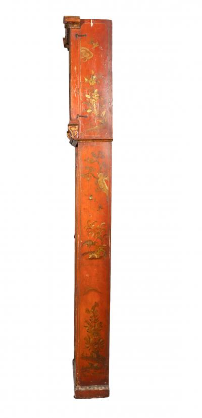 George III Red Japanned Tall Case Clock