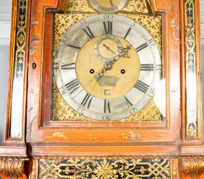 George III Red Japanned Tall Case Clock