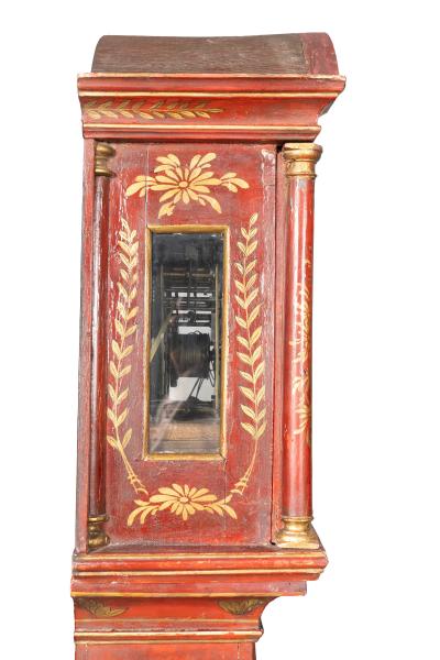 George III Red Japanned Tall Case Clock