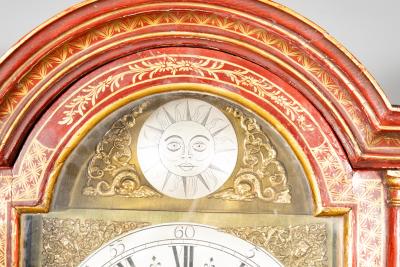 George III Red Japanned Tall Case Clock