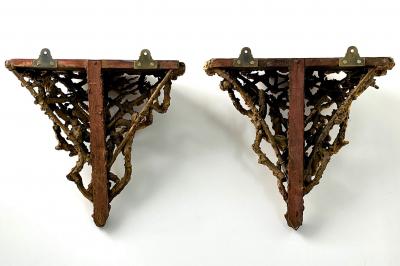 George III Rustic Giltwood Wall Brackets circa 1800