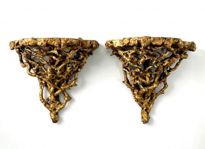 George III Rustic Giltwood Wall Brackets circa 1800