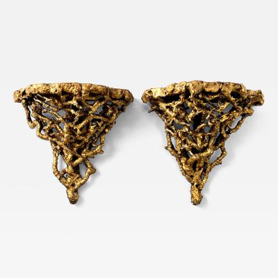 George III Rustic Giltwood Wall Brackets circa 1800