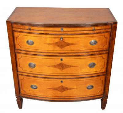 George III Satinwood Bowfront Chest Of Drawers