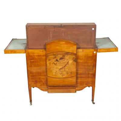 George III Satinwood and Marquetry Harlequin Writing Table