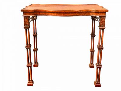 George III Style Burl Walnut And Mahogany Table Attributed to Gillow