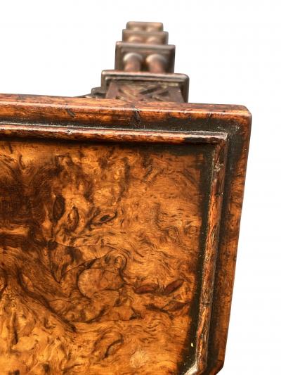 George III Style Burl Walnut and Mahogany China Table Attributed to Gillow